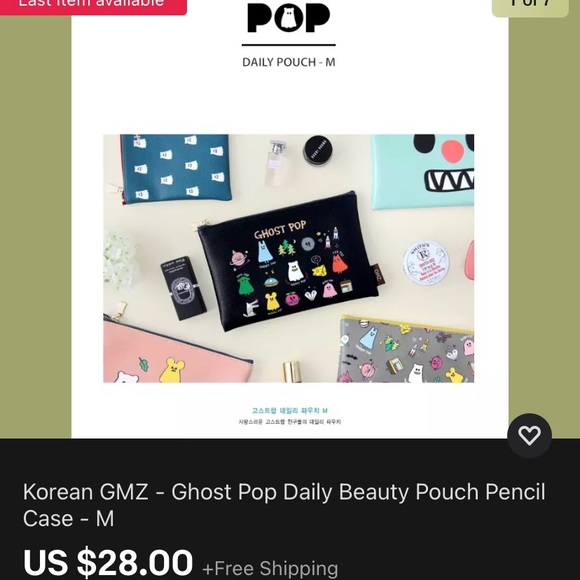 Korean Gunmangzeung Ghost Pop zipper pouch. New! - Picture 2 of 5